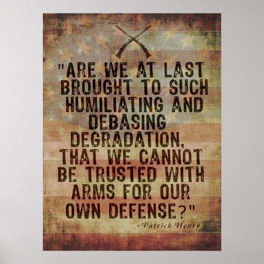 Patrick Henry 2nd Amendment Quotation Poster (Voorkant)