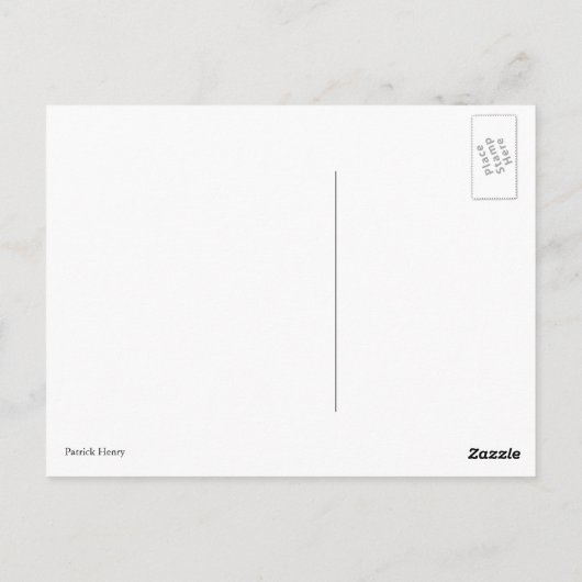 Patrick Henry Briefkaart (Achterkant)