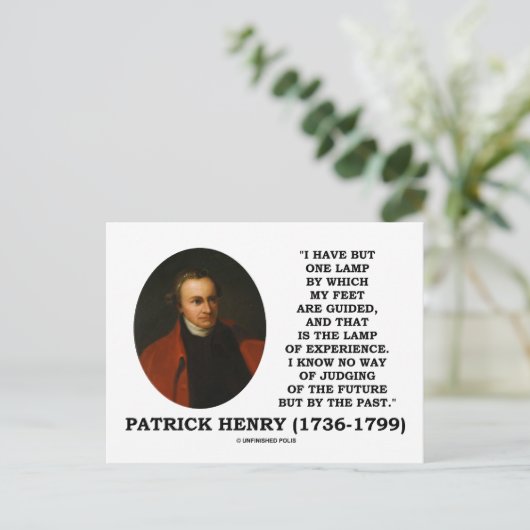 Patrick Henry Lamp over de toekomst Briefkaart (Staand voorkant)