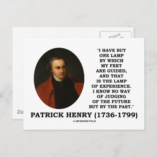 Patrick Henry Lamp over de toekomst Briefkaart (Voorkant / Achterkant)