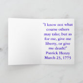 PATRICK HENRY QUOTE KAART (Binnen)
