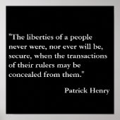 Patrick Henry Quote Poster (Voorkant)