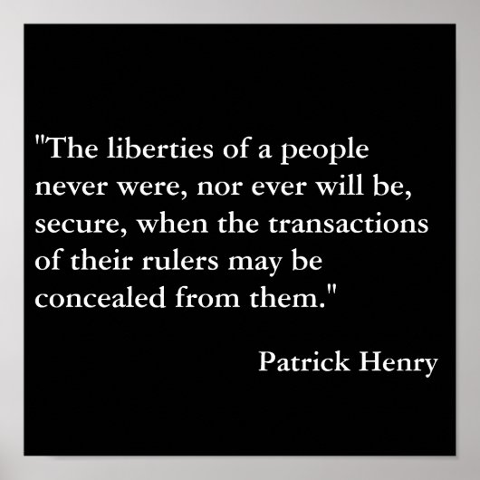 Patrick Henry Quote Poster (Voorkant)