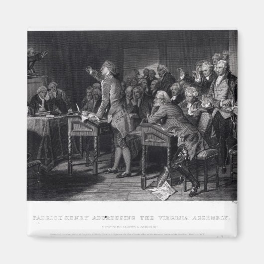 Patrick Henry richt zich tot de Virginia Assembly Magneet (Voorkant)