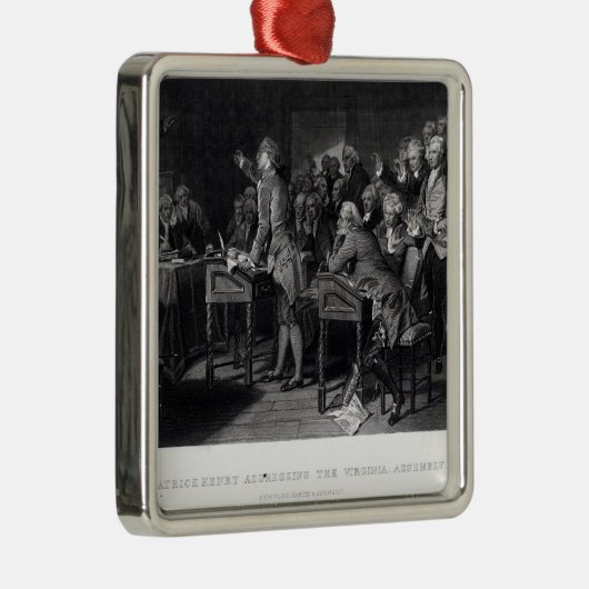 Patrick Henry richt zich tot de Virginia Assembly Metalen Ornament (Rechts)
