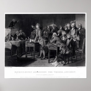 Patrick Henry richt zich tot de Virginia Assembly Poster
