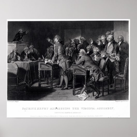 Patrick Henry richt zich tot de Virginia Assembly Poster (Voorkant)