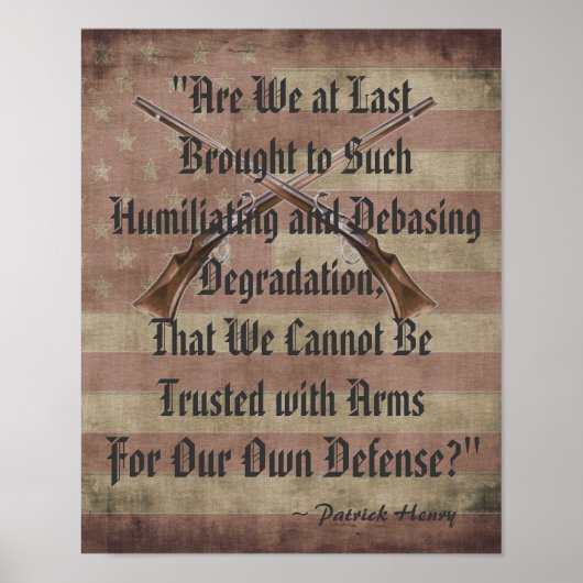 Patrick Henry Right to Beer Arms Quotation Poster (Voorkant)