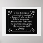 Patrick Henry Speech Quote - kunstdruk Poster (Voorkant)