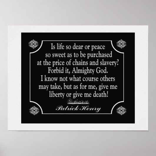 Patrick Henry Speech Quote - kunstdruk Poster (Voorkant)