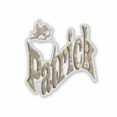 'Patrick' Jongensnaam Met Cherubijn, Sticker (Voorkant)