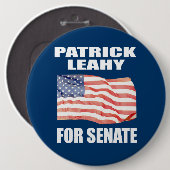 PATRICK LEAHY VOOR SENATE RONDE BUTTON 6,0 CM (Voorkant /achterkant)