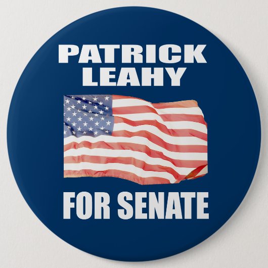 PATRICK LEAHY VOOR SENATE RONDE BUTTON 6,0 CM (Voorkant)