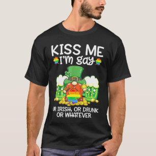 Patrick LGBT Kiss Me Ik ben Gay of Iers of Drink o T-shirt