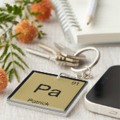 Patrick Naam Chemie Element Periodiek Systeem Sleutelhanger (Voorkant Rechts)