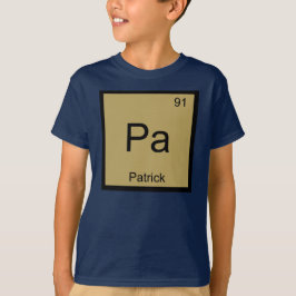 Patrick Naam Chemie Element Periodiek Systeem T-shirt