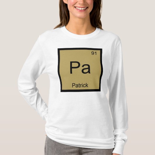 Patrick Naam Chemie Element Periodiek Systeem T-shirt (Voorkant)