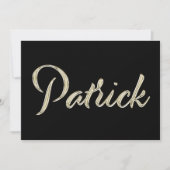 Patrick Name white gold Handwriting Karte Kaart (Voorkant)