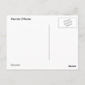 PATRICK "PADDY" O'RORKE BRIEFKAART (Achterkant)