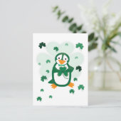 Patrick Penguin St. Patrick's Day Briefkaart (Staand voorkant)