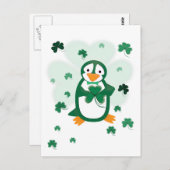 Patrick Penguin St. Patrick's Day Briefkaart (Voorkant / Achterkant)