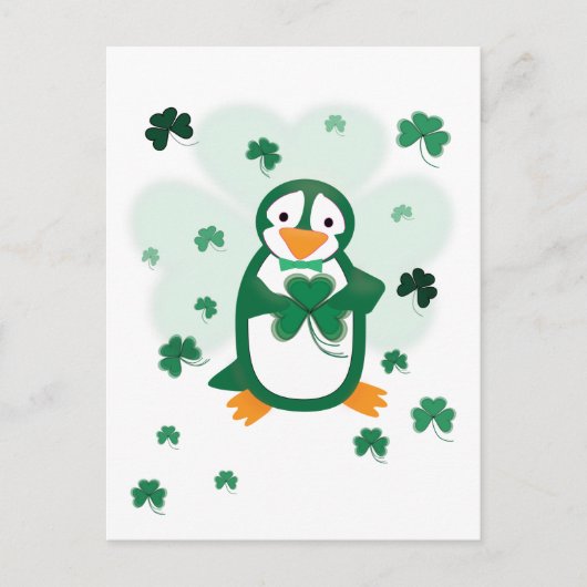 Patrick Penguin St. Patrick's Day Briefkaart (Voorkant)