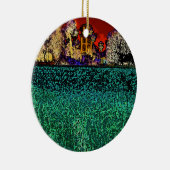 Patrick Ranch, Chico, CA (rood en groen) Keramisch Ornament (Rechts)