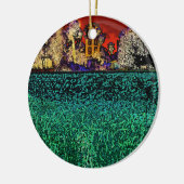 Patrick Ranch, Chico, CA (rood en groen) Keramisch Ornament (Links)