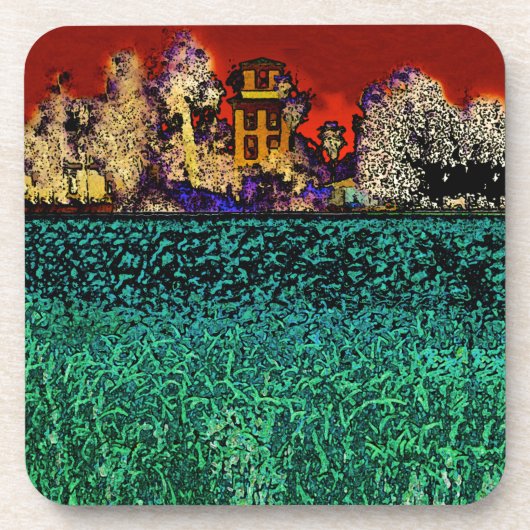 Patrick Ranch, Chico, CA (rood en groen) Onderzetter (Voorkant)
