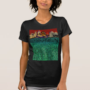 Patrick Ranch, Chico, CA (rood en groen) T-shirt