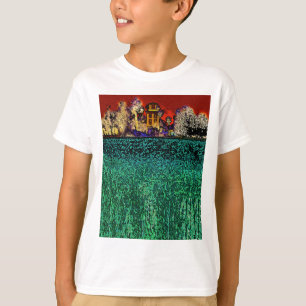 Patrick Ranch, Chico, CA (rood en groen) T-shirt