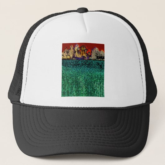 Patrick Ranch, Chico, CA (rood en groen) Trucker Pet (Voorkant)