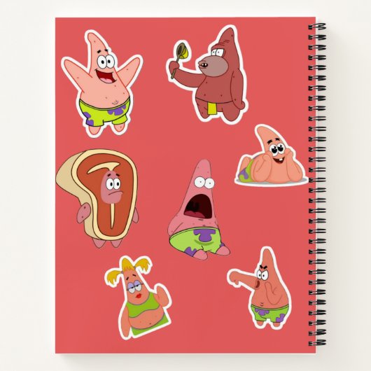 Patrick Star Inspired Notebook Notitieboek (Achterkant)