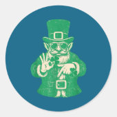 Patricks Dag, Leprechauns Grappig 6 Meme Cadeau Ma Ronde Sticker (Voorkant)