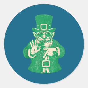 Patricks Dag, Leprechauns Grappig 6 Meme Cadeau Ma Ronde Sticker