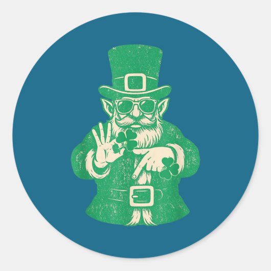 Patricks Dag, Leprechauns Grappig 6 Meme Cadeau Ma Ronde Sticker (Voorkant)