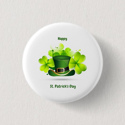 Patrick's Day Classic Ronde Button 3,2 Cm (Voorkant)