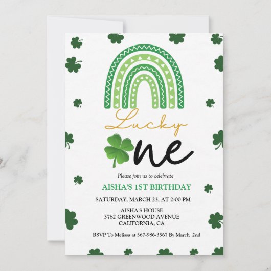 Patrick's Day Eerste Verjaardagsfeest Lucky One Pa Kaart (Voorkant)