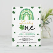 Patrick's Day Eerste Verjaardagsfeest Lucky One Pa Kaart (Staand voorkant)