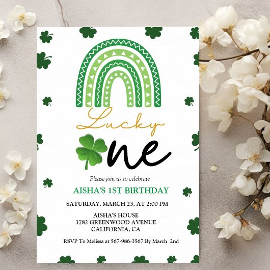 Patrick's Day Eerste Verjaardagsfeest Lucky One Pa Kaart
