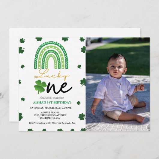 Patrick's Day Eerste Verjaardagsfeest Lucky One Pa Kaart (Voorkant / Achterkant)