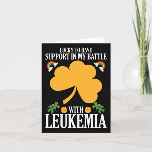 Patricks Day Four Leaf Clover Leukemie Awareness M Kaart (Voorkant)