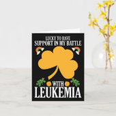 Patricks Day Four Leaf Clover Leukemie Awareness M Kaart (Gele Bloem)