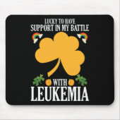 Patricks Day Four Leaf Clover Leukemie Awareness M Muismat (Voorkant)