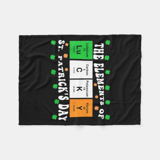 Patricks Day Funny Elements Of Lucky Periodic Tabl Fleece Deken (Voorkant (Horizontaal))