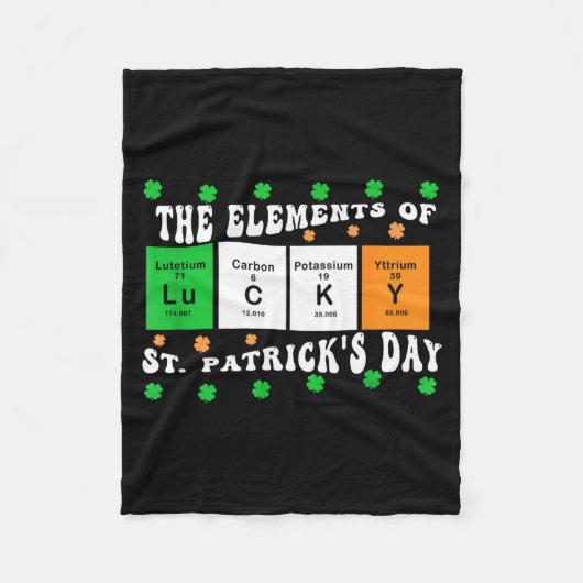 Patricks Day Funny Elements Of Lucky Periodic Tabl Fleece Deken (Voorkant)
