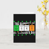 Patricks Day Funny Elements Of Lucky Periodic Tabl Kaart (Gele Bloem)