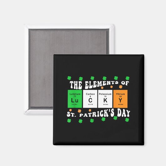Patricks Day Funny Elements Of Lucky Periodic Tabl Magneet (Voorkant / Achterkant)