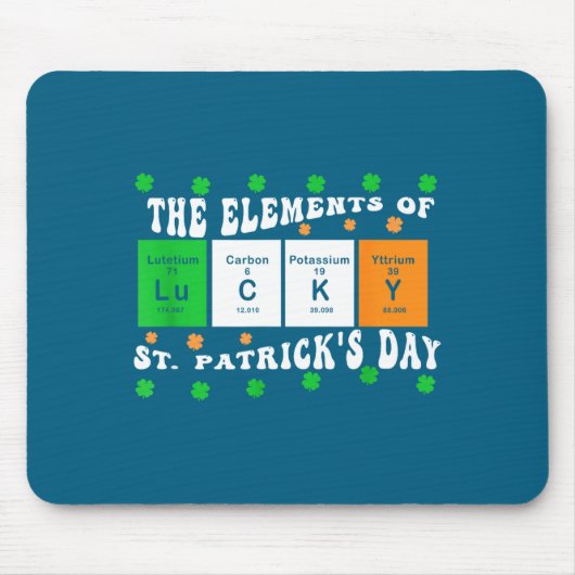 Patricks Day Funny Elements Of Lucky Periodic Tabl Muismat (Voorkant)