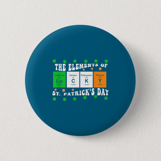 Patricks Day Funny Elements Of Lucky Periodic Tabl Ronde Button 5,7 Cm (Voorkant)